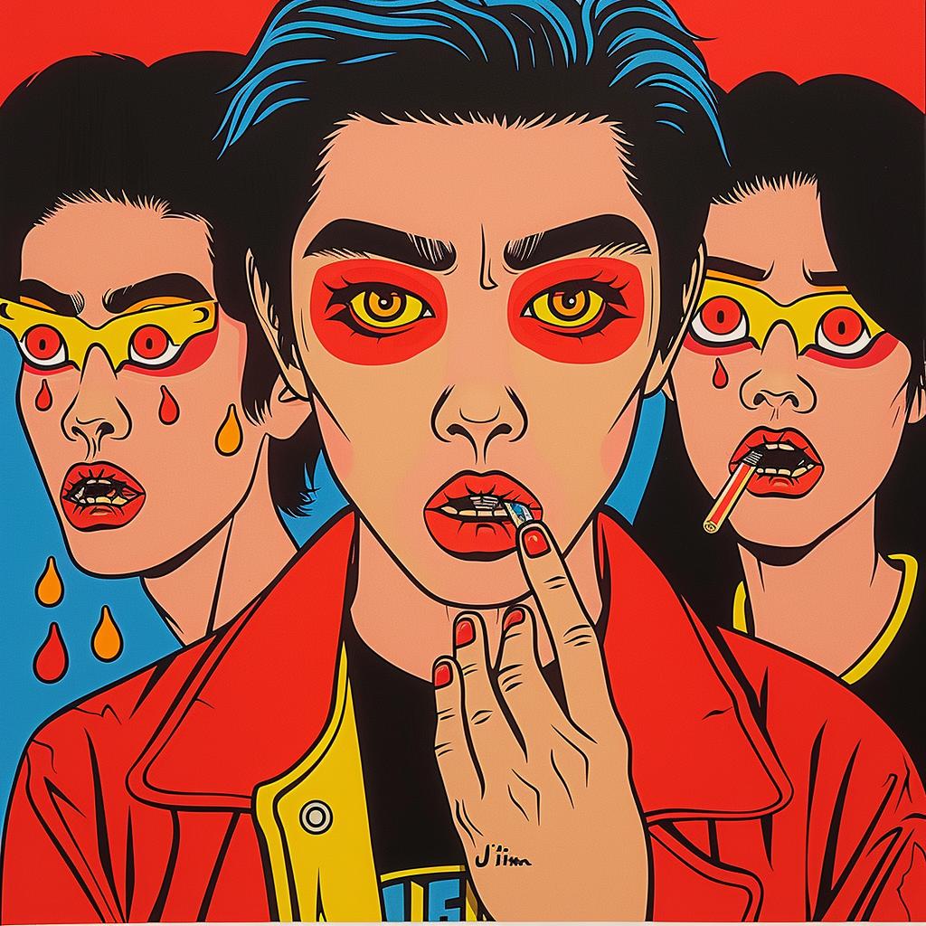 Japanese  horror  film  poster  Junji  Ito  color  red  blue  art 1022372