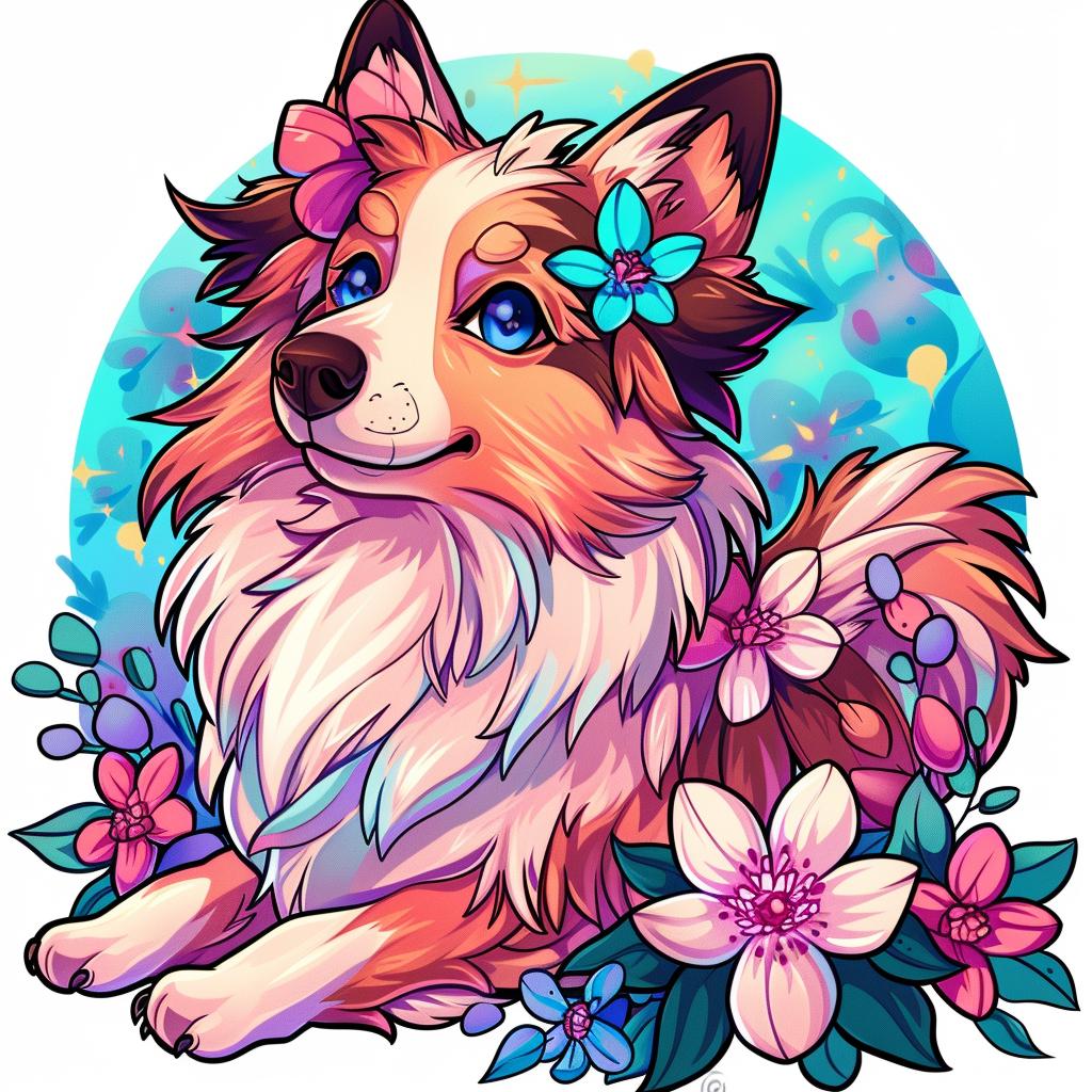 illustration  tattoo  rough  collie  flowers  head  cartoon  dog  design  flash 927506
