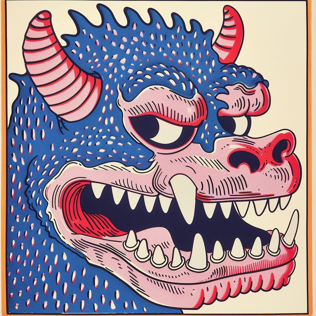 surreal  album  cover  hyper-realistic  screenprinting  chromoluminosity  axonometric  Nychos  minimal  dragon 961659