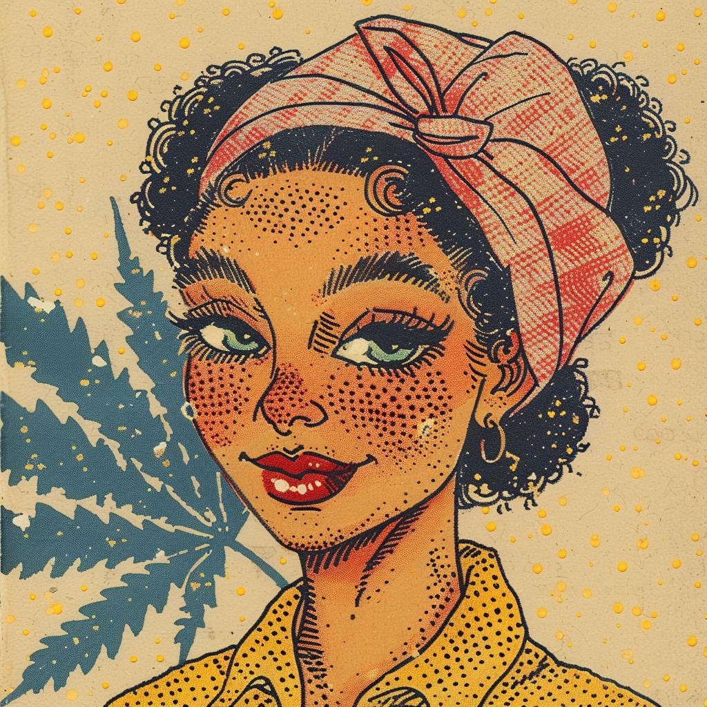 drawing  woman  cannabis  marijuana  headband  elegant  portrait  colorful  packaging  modern 917140