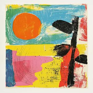 painting  sun  tree  surreal  blockprint  Guy  Aroch  Etel  Adnan  creative 1062943