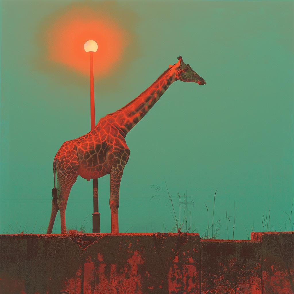 surreal  album  cover  giraffe  lighting  teal  orange  rich  technicolor  creative 974857
