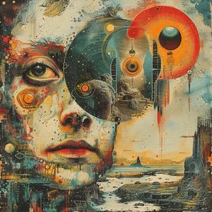 woman  face  spaceship  album  surreal  artwork  symbolist  risograph  cosmic  dreamlike 1079335