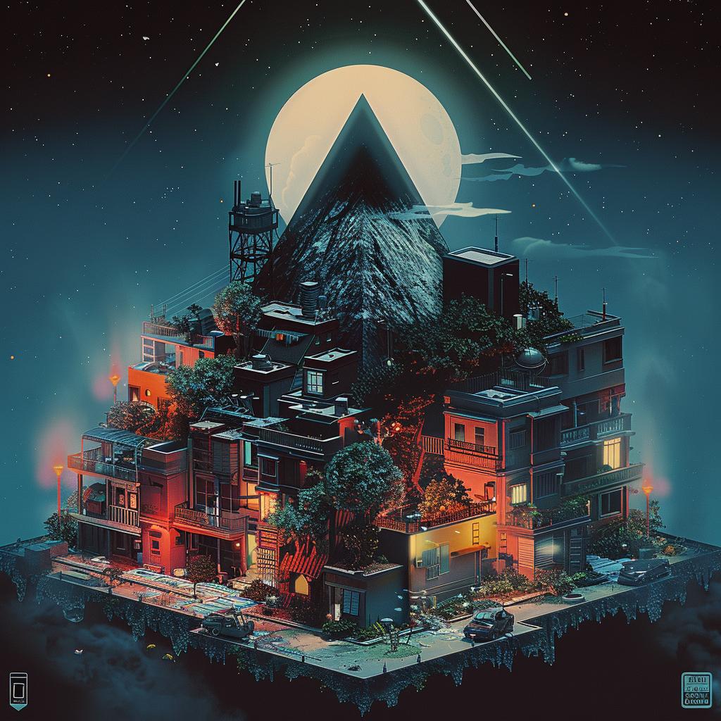 axonometric  dark  aesthetic  graphic  design  album  urban  style  music  cover 969340
