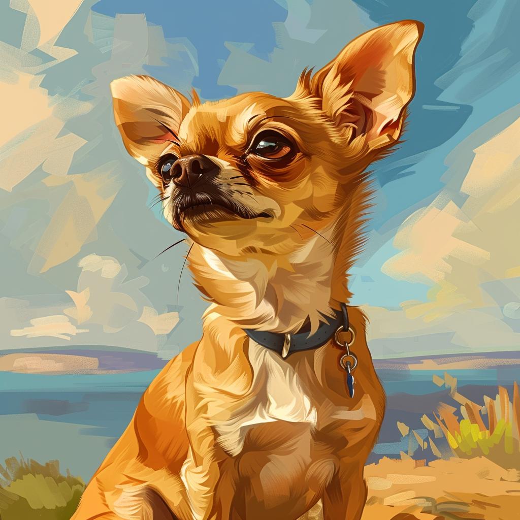 chihuahua  cartoon  2D  Ralph  Bakshi  beach  pet  illustration  cute  colorful 971274