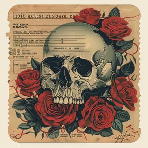 skull  roses  design  artwork  Hydro74  check  black  white  illustration  tattoo 1067994