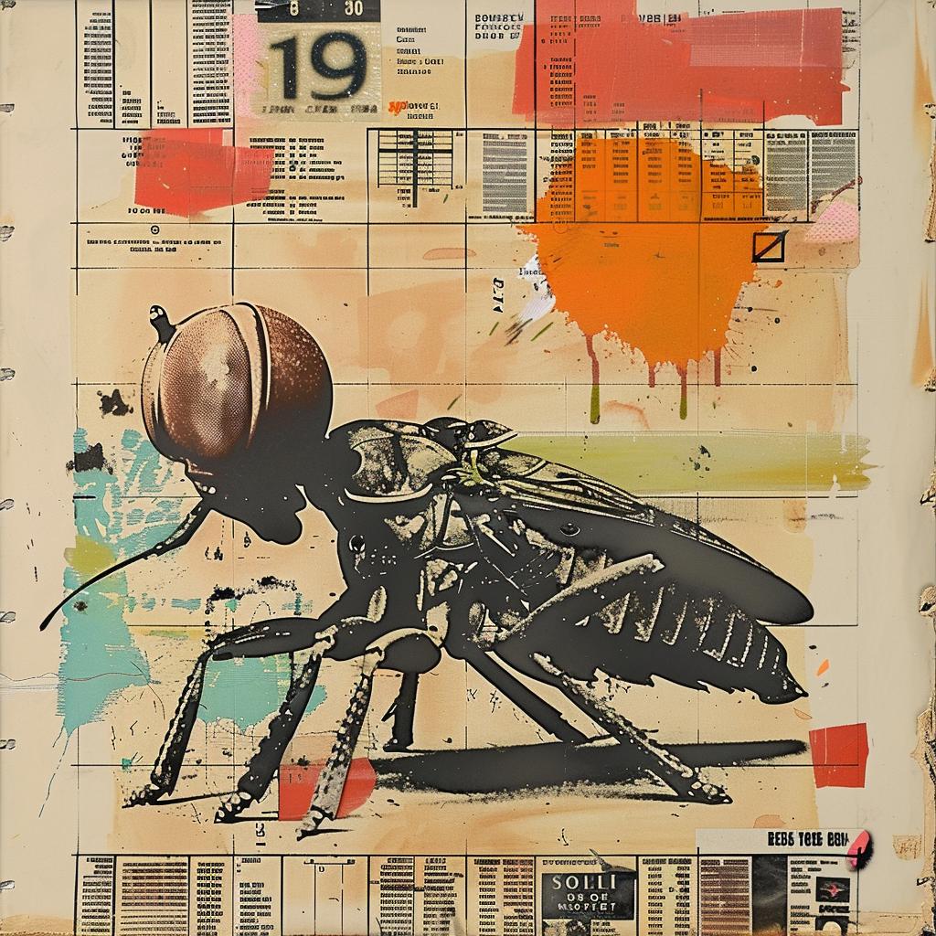 collage  fly  newspaper  red  background  experimental  art  Rauschenberg  quirky  colorful 937686