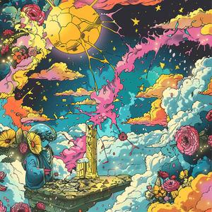 album  cover  cloud  man  woman  surreal  colorful  chaos  Risograph  fantasy 1078063