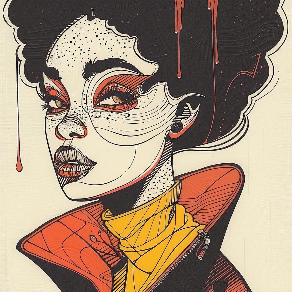 Portrait  AfricanAmerican  Woman  Afro  Makeup  Freckles  Fashion  Vibrant  RedJacket  Colorful 938882