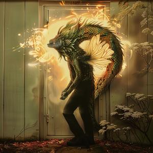dragon  standing  door  fantasy  mythical  mystical  chromolithography  bold  adventure  imaginary 1040073