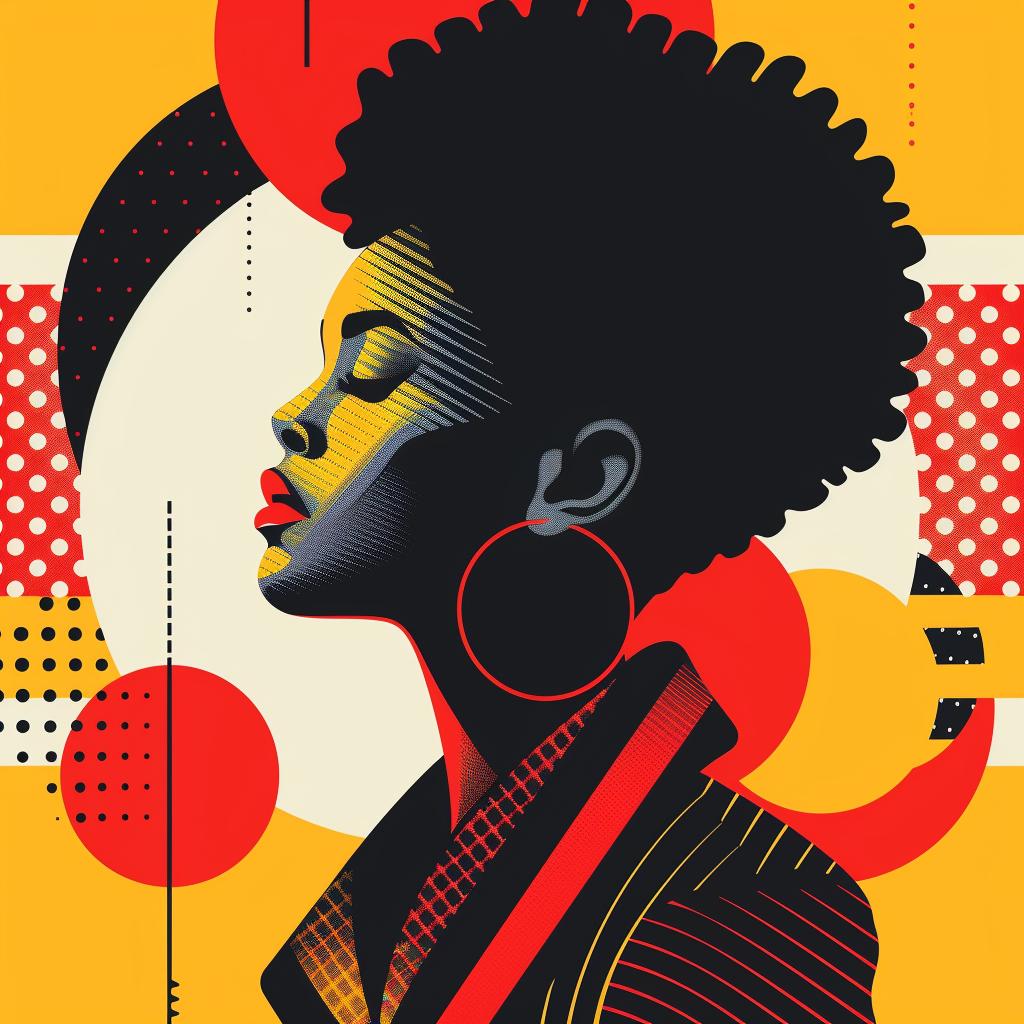 Abstract  Minimalist  Portrait  African-American  Geometric  Bold  Elegant  Chic  Modern  Stylish 929433
