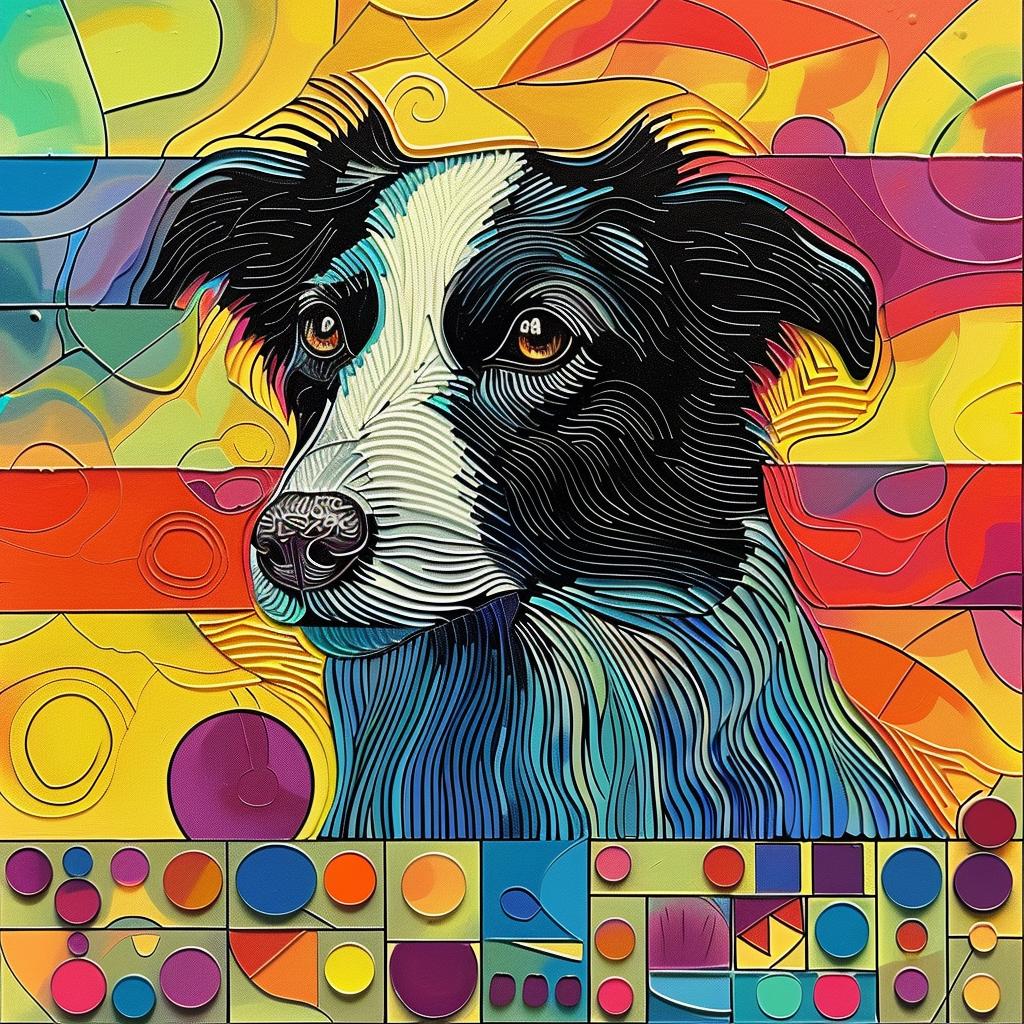 dog  colorful  dots  background  canvas  print  border  collie  abstract  art 938537