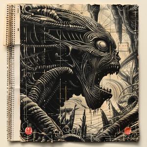 alien  artbook  symbolist  Risograph  surreal  creative  Giger  hyper-realistic  cover  art 1079957