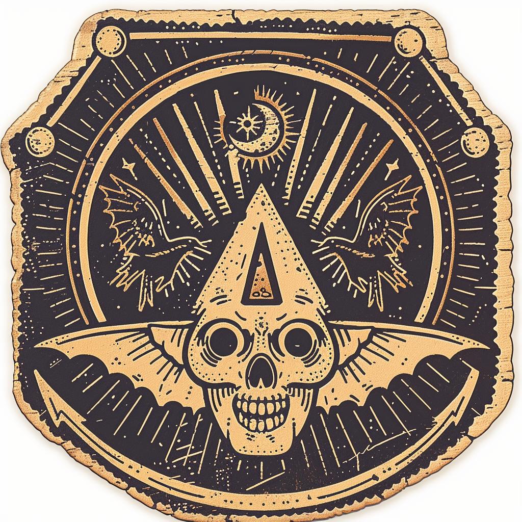 badge  design  skull  bird  provocative  spiritual  dark  occult  symmetrical  art 933436