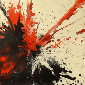 minimalist  risography  deathmetal  splatter  encaustic  paint  red  black  explosion  art 1062443