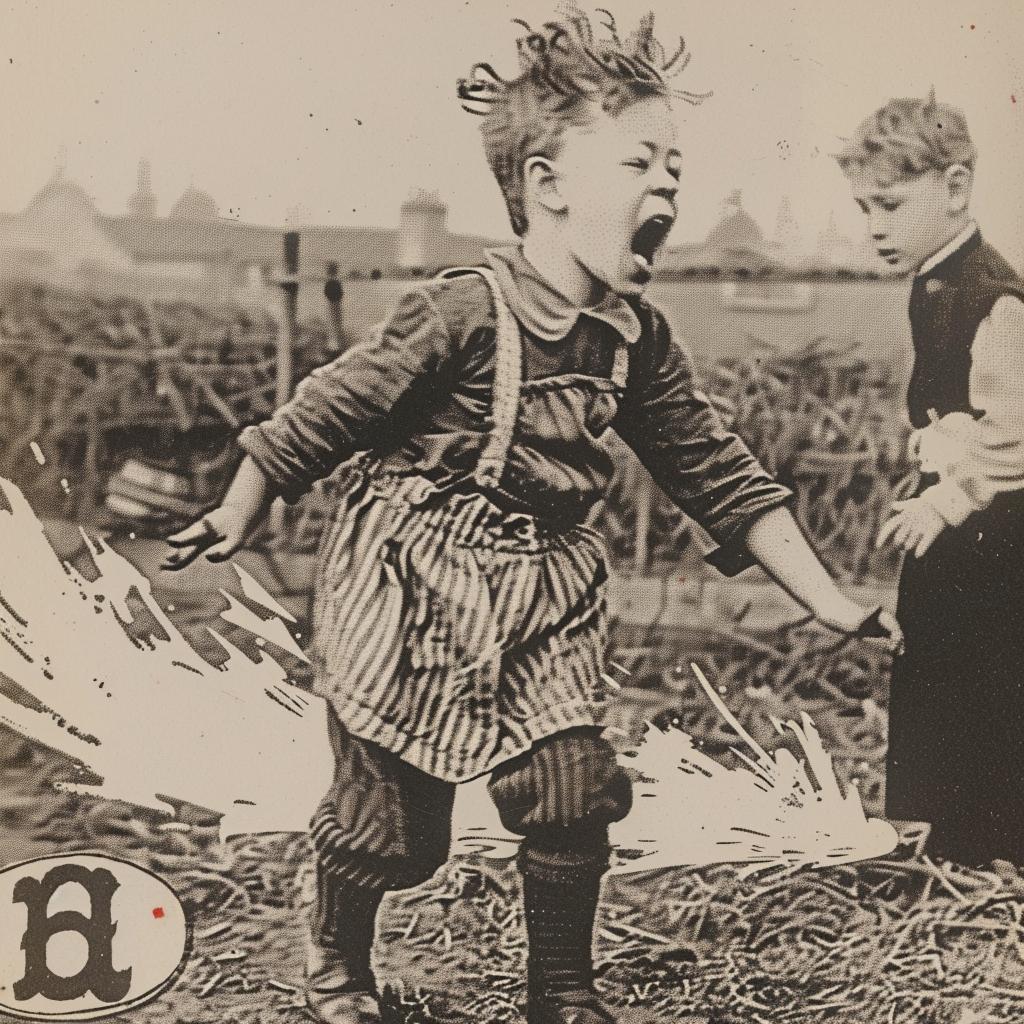 boy  girl  children  playing  field  England  vintage  nostalgia  farm  artwork 929098