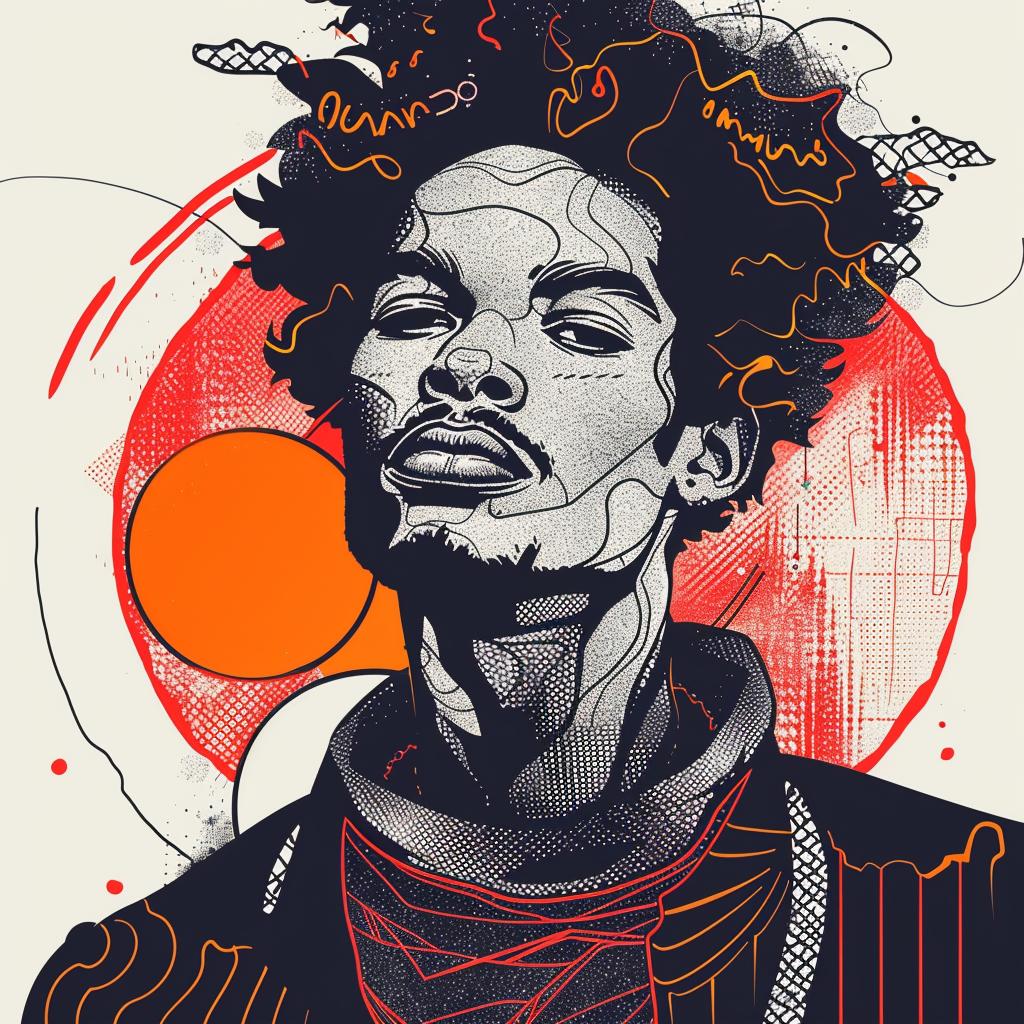 PopArt  AfricanAmerican  portrait  man  colorful  playful  stylized  graphic  white  bold 937994