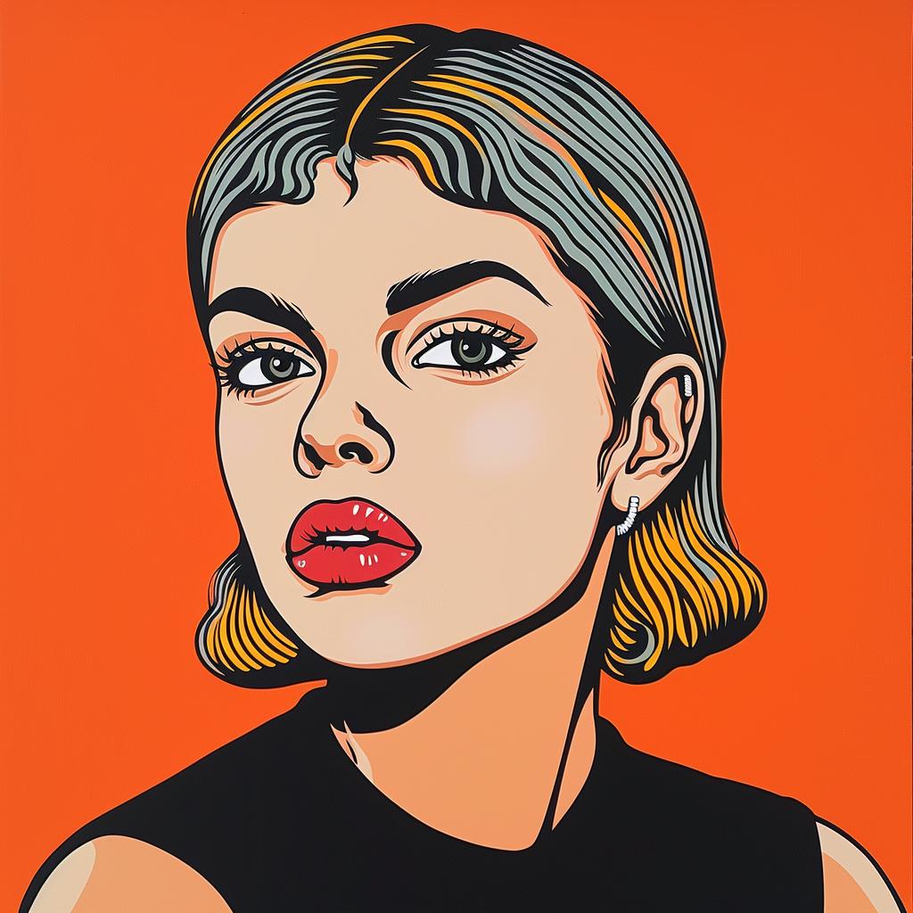صورة امرأة شقراء من بوبارت، رسم توضيحي ملون، حديث، نابض بالحياة، شبابي، منمق، 972558