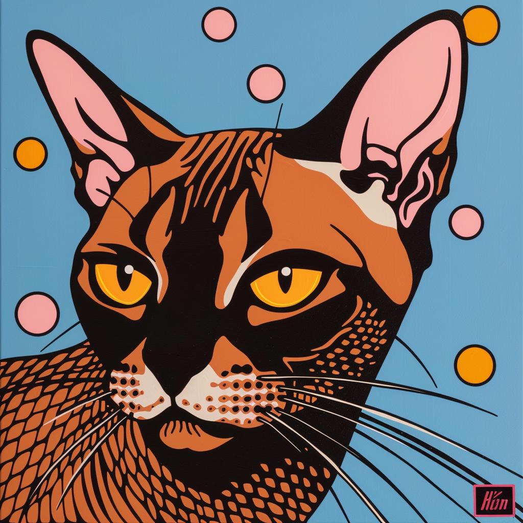 cat  Abyssinian  orange  eyes  dots  bluebackground  portrait  domestic  felidae  animal 972224