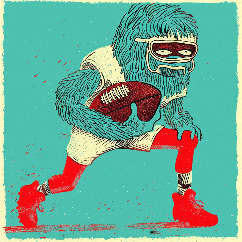 football  player  monster  running  cartoon  dynamic  helmet  ball  illustration  action 940352