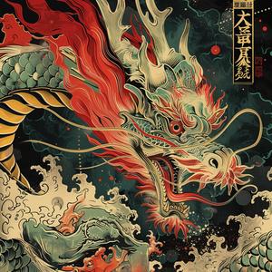 dragon  book  cover  colorful  Japanese  poster  Bromoil  print  tattoos  avant-garde 1036620