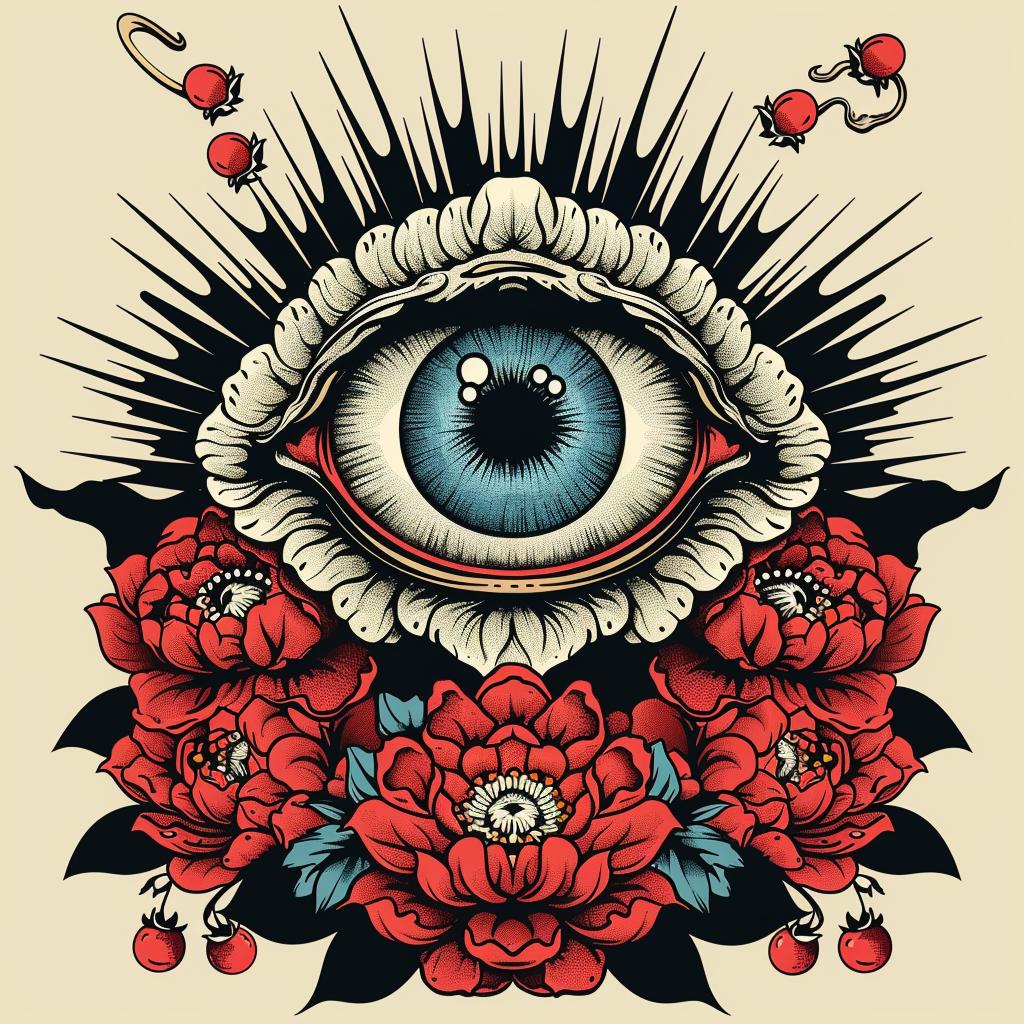 eye  flowers  leaves  dark  spiritual  naturalistic  symmetry  badge  minimal  artnouveau 941494