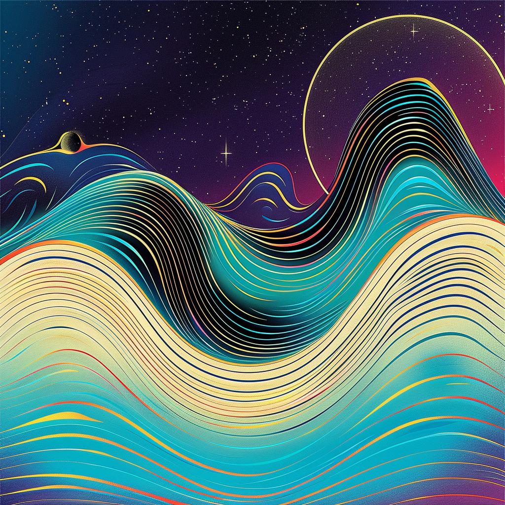 abstract  landscape  waves  stars  colorful  fluid  dreamlike  expressionist  night  serene 966273