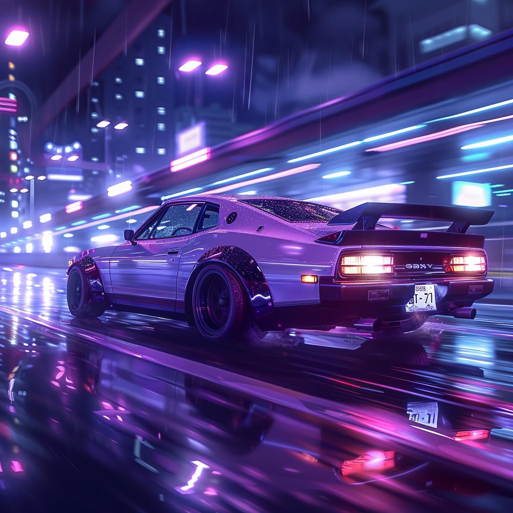 car  city  driving  night  cinema4d  fauvism  minimalist  electric  blue  purple 1030384