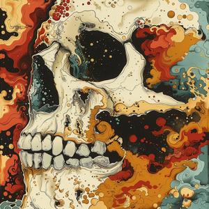 creative  surreal  skull  colorful  paint  splatters  risograph  symbolist  screenprinting  hyper-realistic 1079098