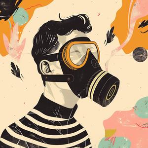 gasmask  man  cigarette  minimalist  black  white  drawing  vector  strong  lines 1070396