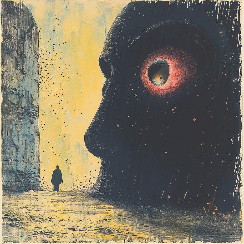 horror  poster  design  person  sharp  lighting  colors  volumetric  surreal  illustration 918392