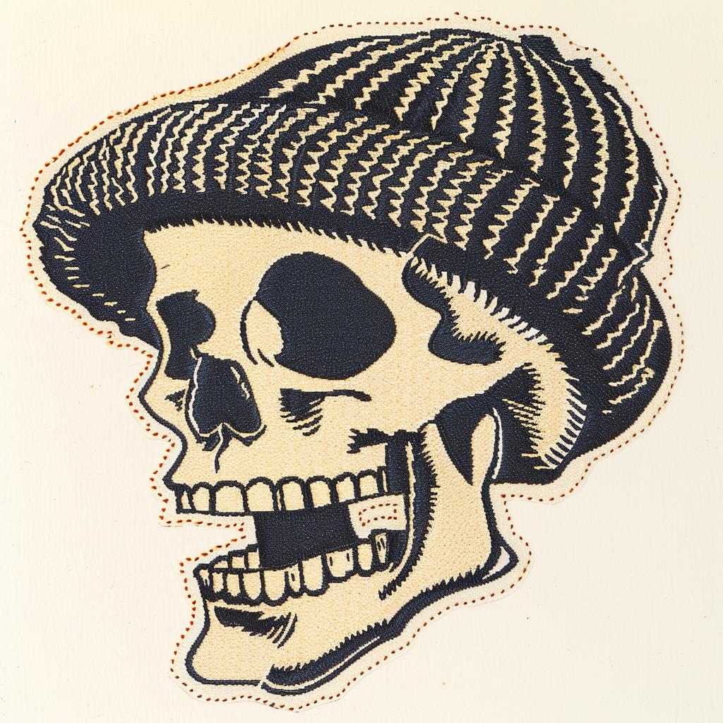 skull  knit  streetwear  hip-hop  minimal  stitch  symmetrical  white  cap  face 961121