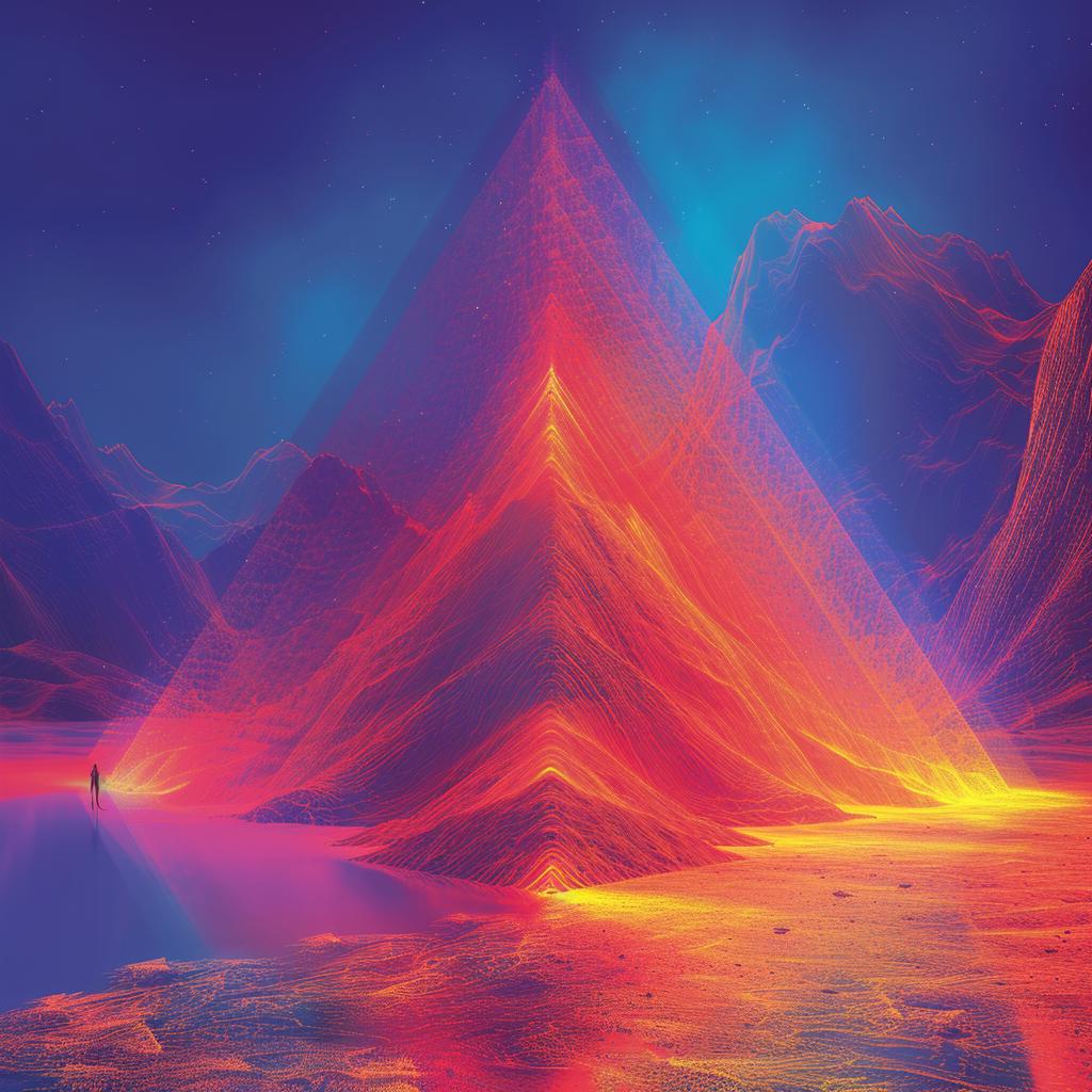 psychedelic  mountain  pyramid  vibrant  art  surreal  colorful  lighting  bold  visual 963001