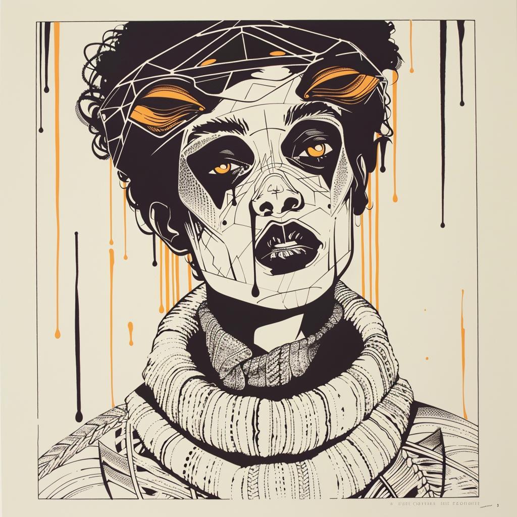blackWhite  print  woman  scarf  TroyBrooks  AfricanAmerican  illustration  art  design  style 939278