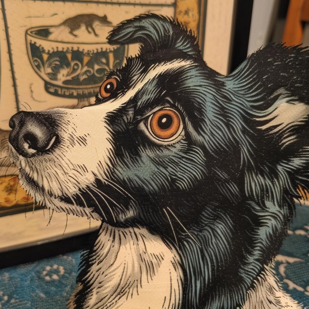 dog  border  collie  framed  art  print  canine  adorable  portrait  colorful 942305