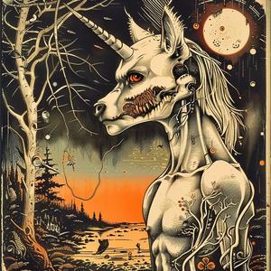 poster  unicorn  tree  colorful  magical  fantasy  illustration  whimsical  vibrant  art 1047734