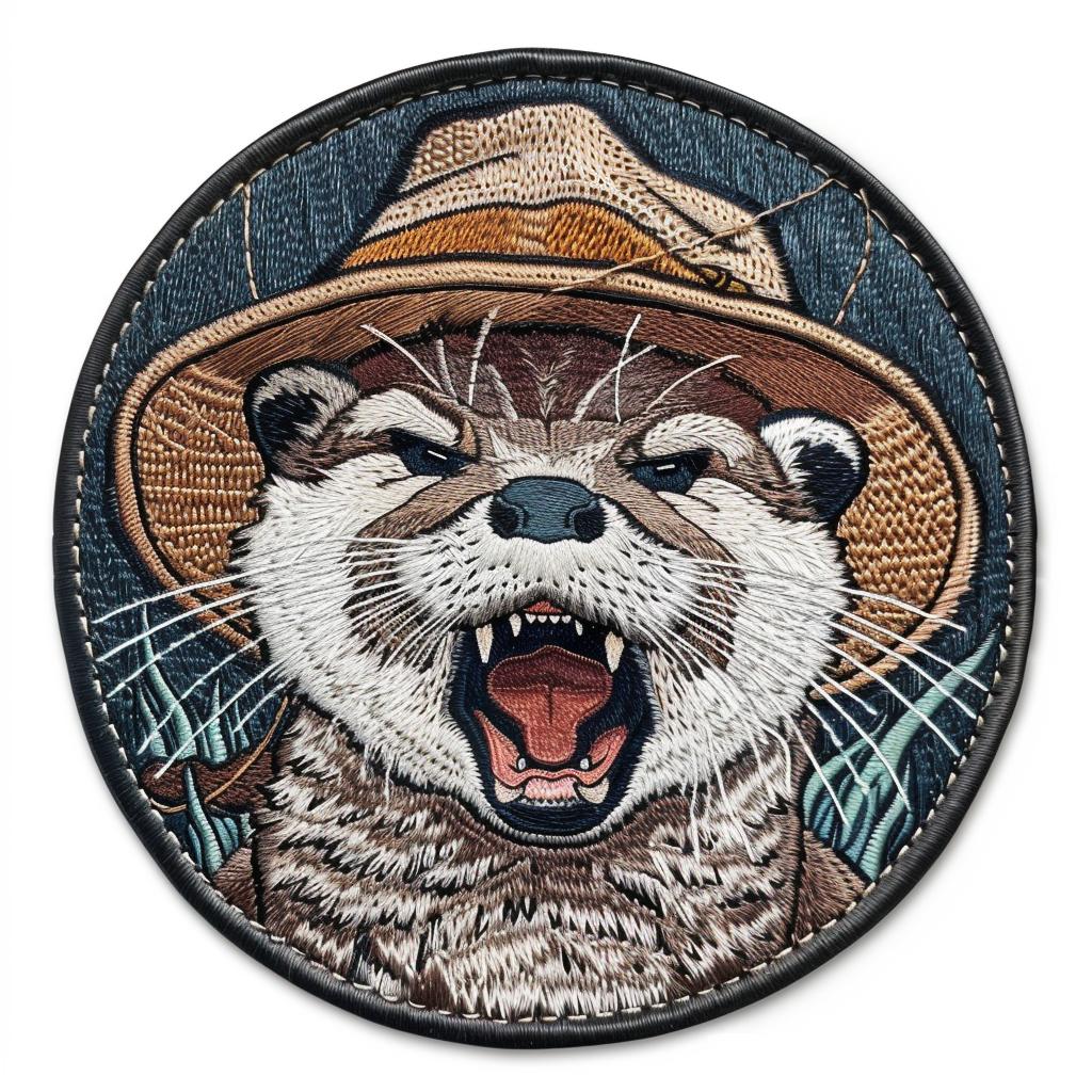 patch  otter  hat  angry  chenille  streetwear  contrast  simple  minimal  white 954997