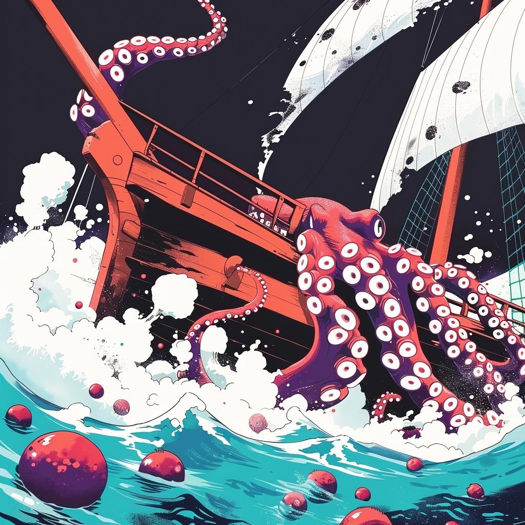octopus  attack  ocean  ship  marine  action  wildlife  nature  dramatic  scene 946947