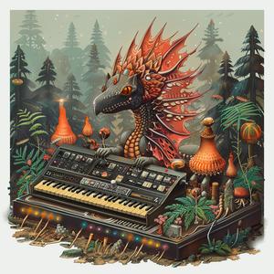 dragon  keyboard  woods  sitting  chroma  lithography  art  fantasy  nature  creature 1057151