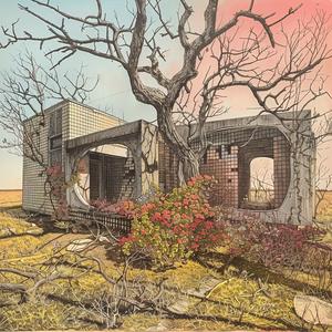 house  field  drawing  abandoned  Frank  Lloyd  Wright  shack  black  white 1036576