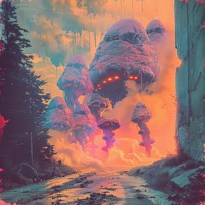 psychedelic  painting  road  trees  clouds  chromolithography  colorful  abstract  art  nature 1053358
