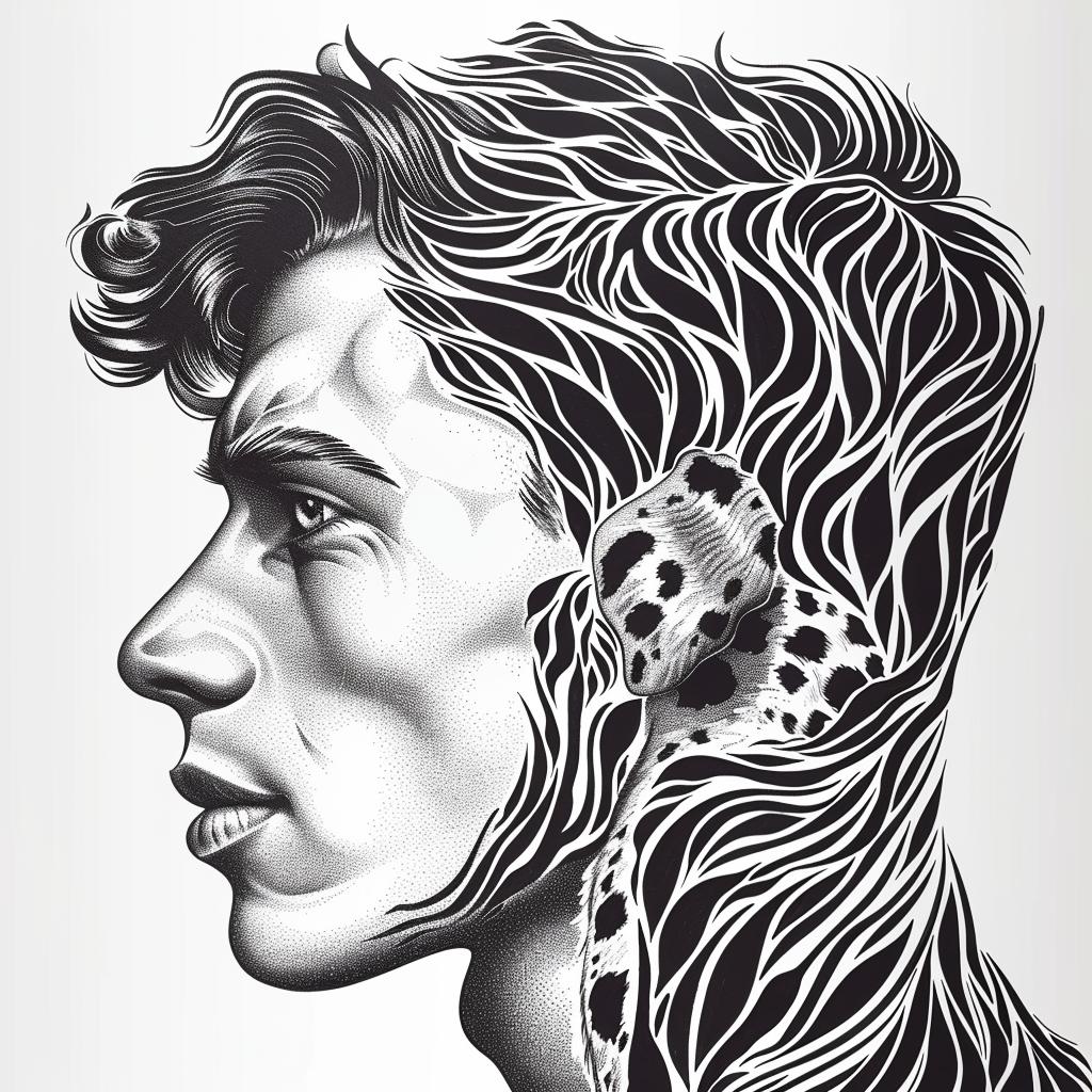 man  Dalmatian  drawing  zebra  pattern  face  weird  surreal  portrait  animal 942591