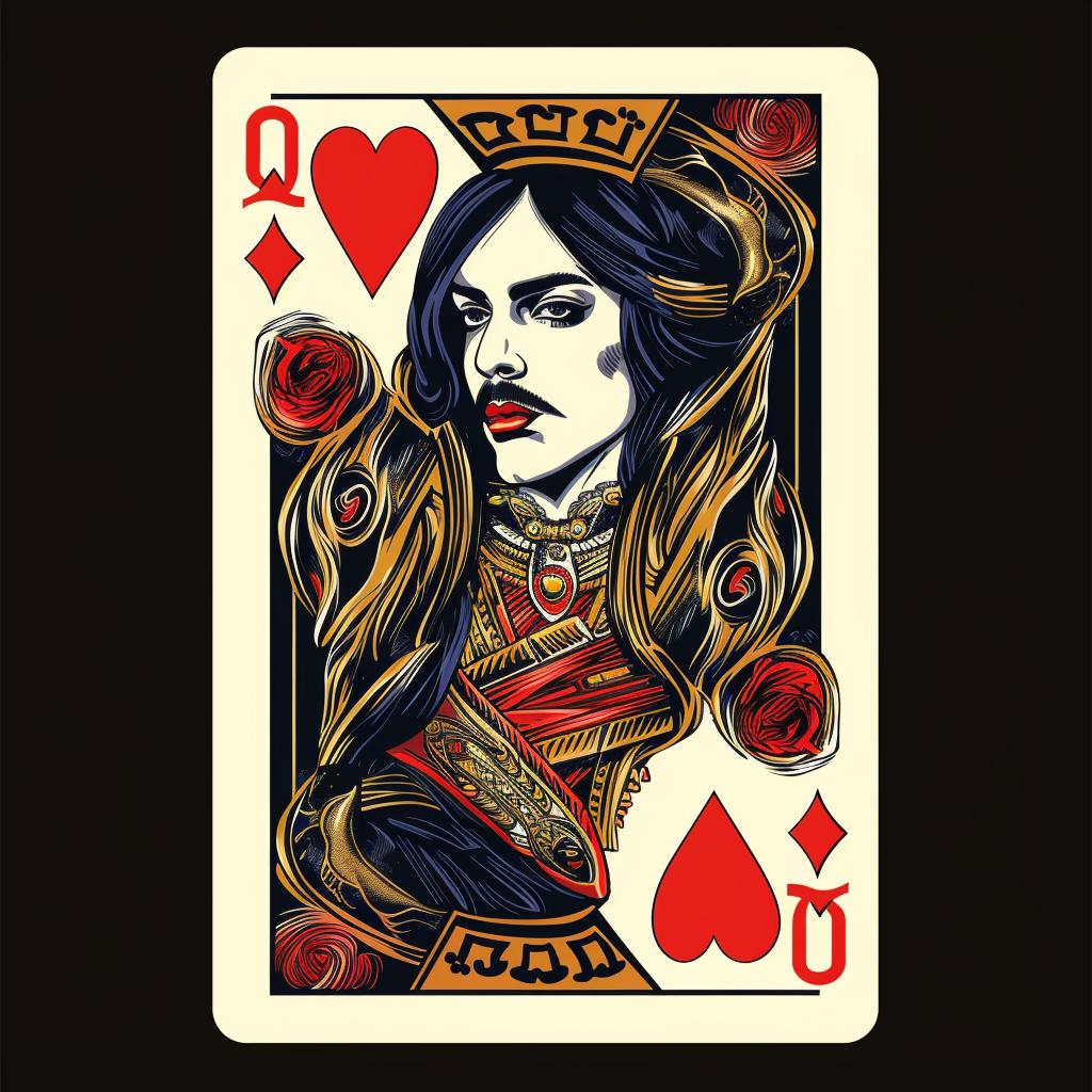 playing  card  Freddie  Mercury  queen  illustration  design  mirrored  art  style 1029284
