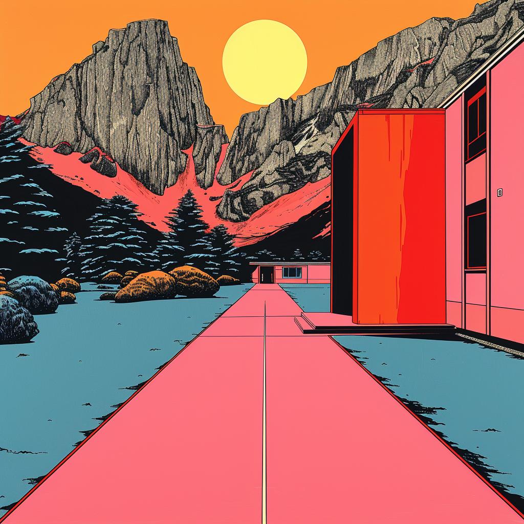 road  mountains  poster  surreal  avant-garde  lighting  glow  sharp  focus  natural 962952