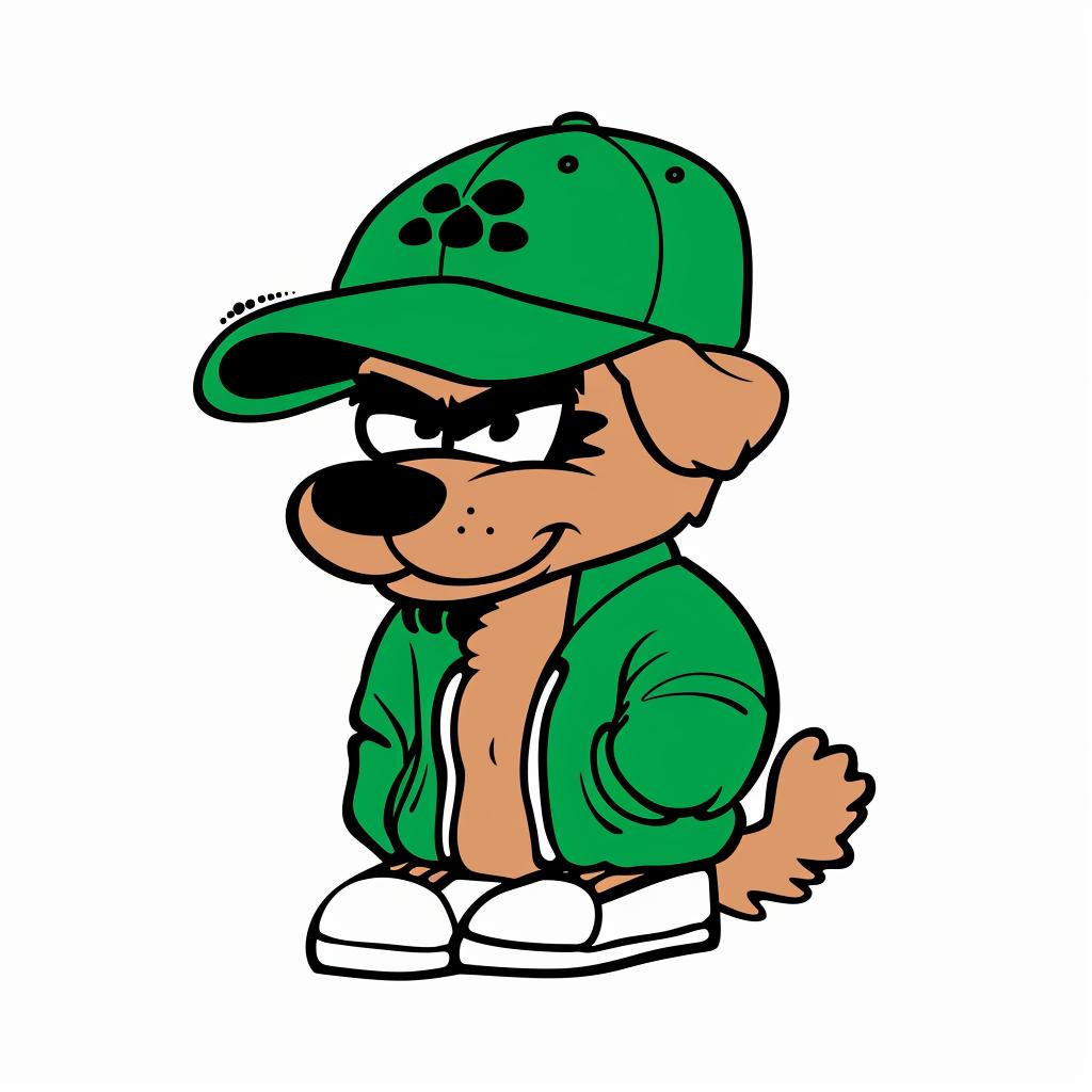 aggressive  cartoon  dog  jacket  hat  street  culture  minimal  brown  green 958911