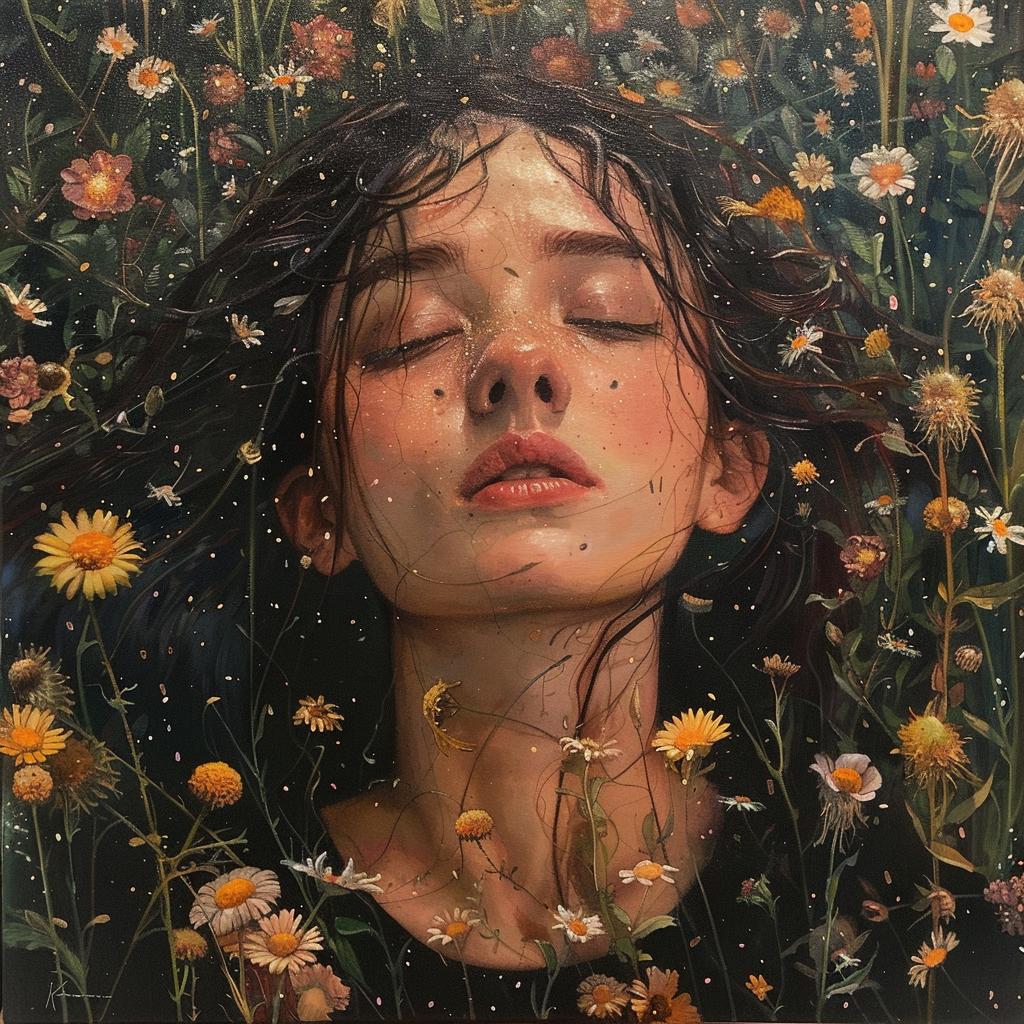 woman  flowers  hair  painting  feminine  elegant  nature  portrait  colorful  beauty 960882