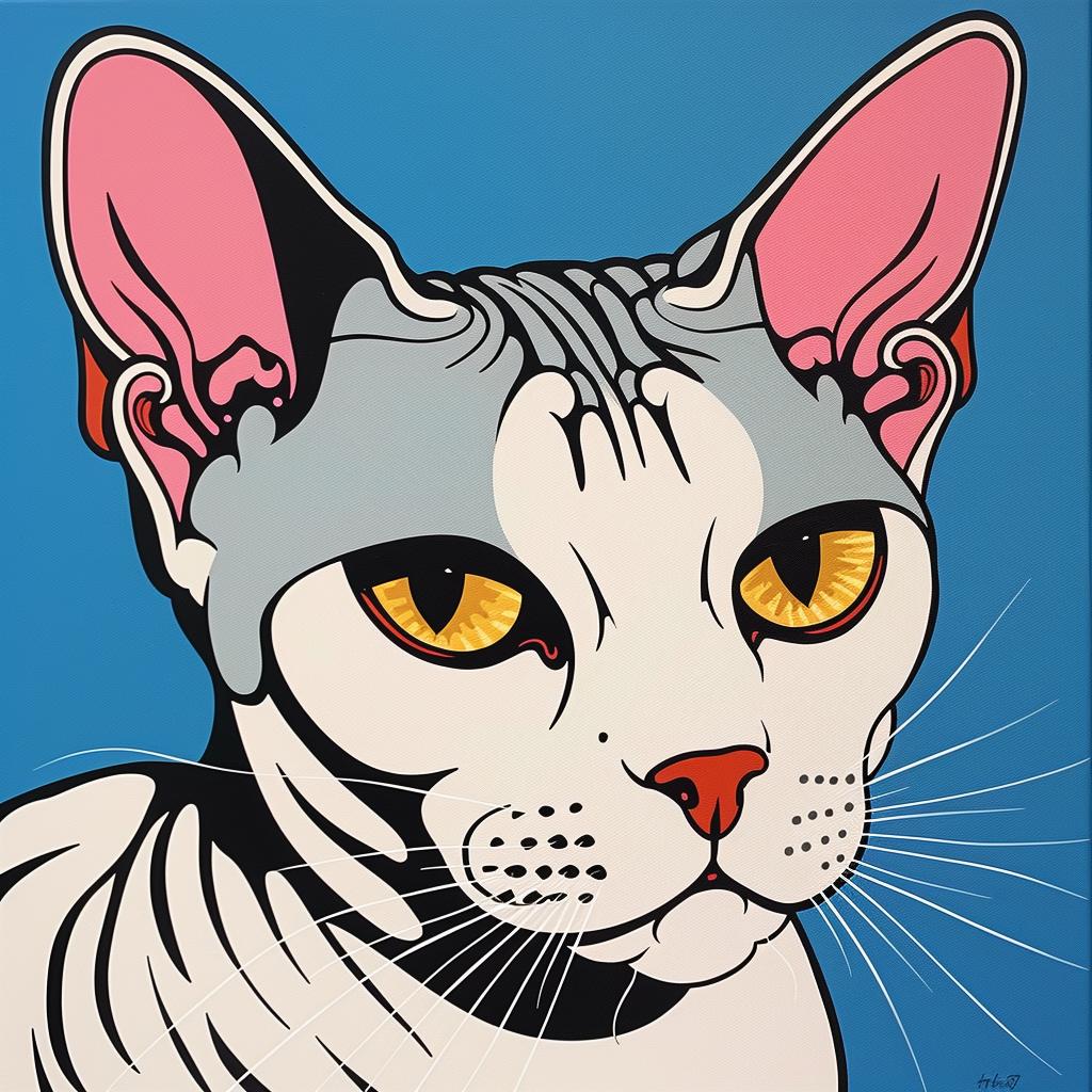cat  Devon  rex  yellow  pink  ears  blue  background  pet  adorable 972120