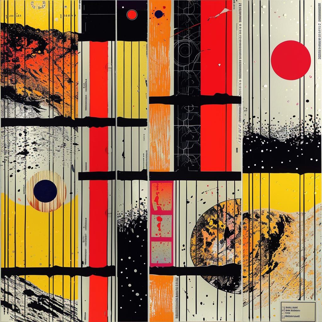 painting  red  yellow  black  abstract  design  colorful  modern  artistic  visual 1021290