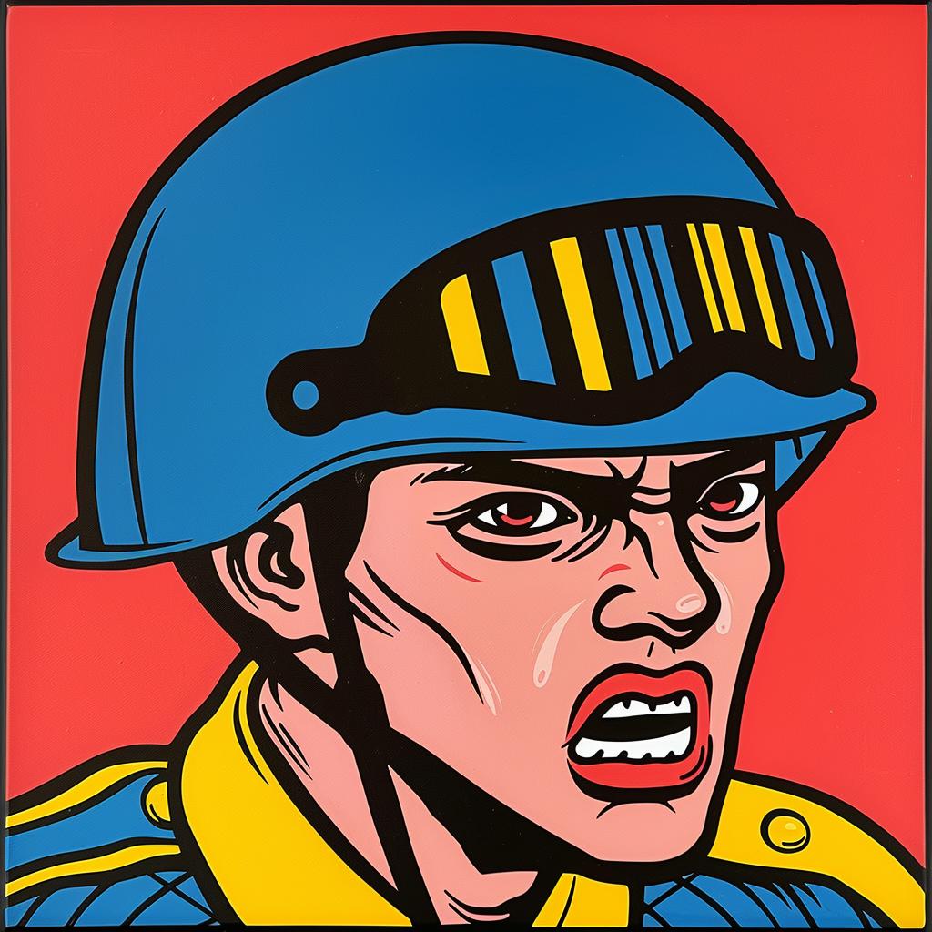 policeman  helmet  angry  painting  riot  protest  intense  emotion  action  dramatic 1023508