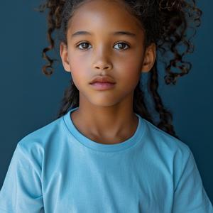 girl  photography  mixed-race  curly  portrait  blue  shirt  expressive  child  art 1065123